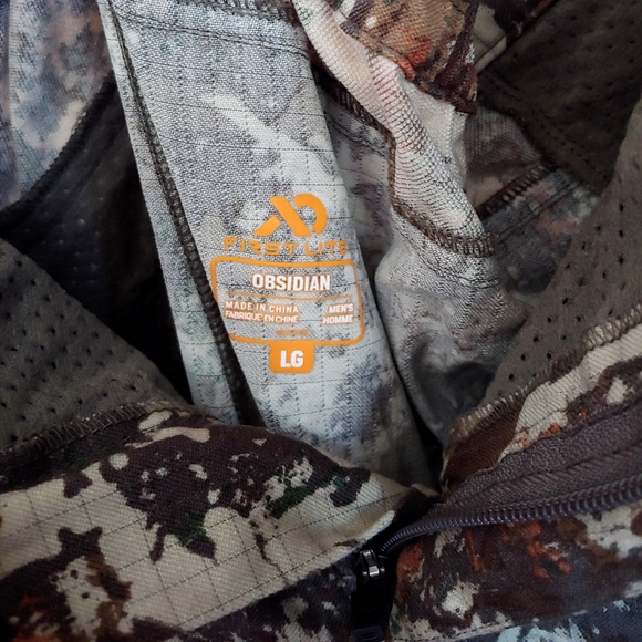 First Lite Men's Wool Camouflage Hunting Pants With Suspenders - Picture 9 of 10